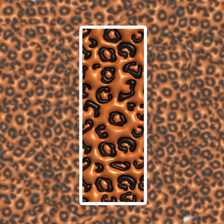 PI 0410 3D Inflated Brown Cheetah Bookmark Decal & Acrylic Blank - Pressing Images