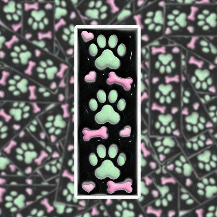 PI 0411 3D Paw Print Bookmark Decal & Acrylic Blank - Pressing Images