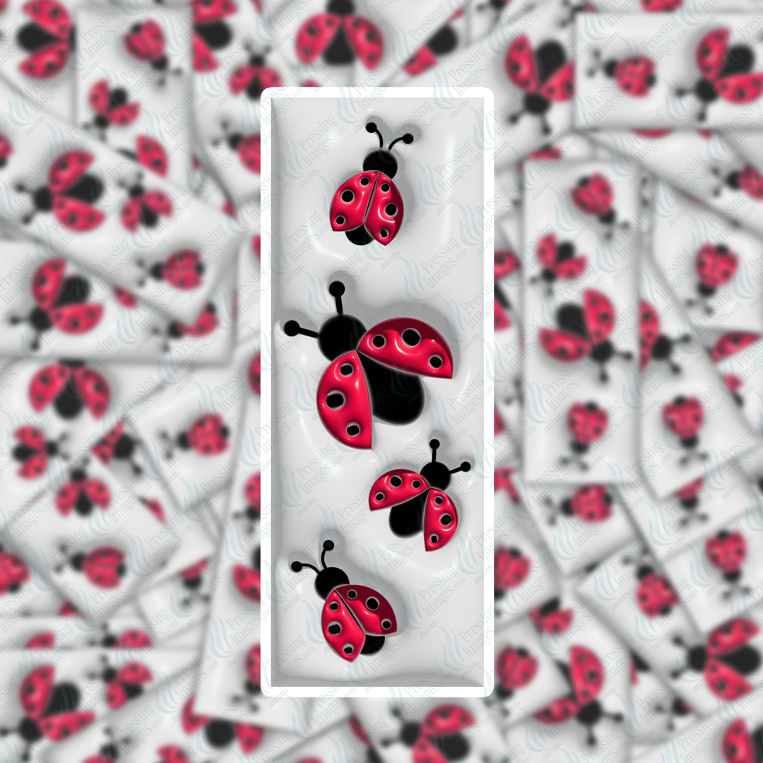 PI 0412 3D Lady Bug Bookmark Decal & Acrylic Blank - Pressing Images