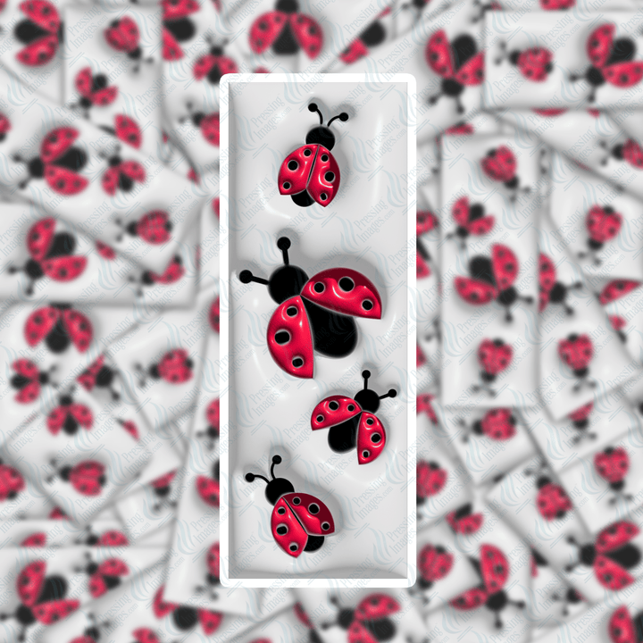 PI 0412 3D Lady Bug Bookmark Decal & Acrylic Blank - Pressing Images