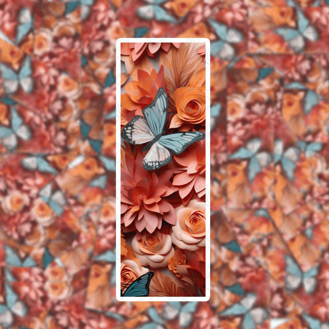 PI 0413 3D Blue Butterfly Bookmark Decal & Acrylic Blank - Pressing Images