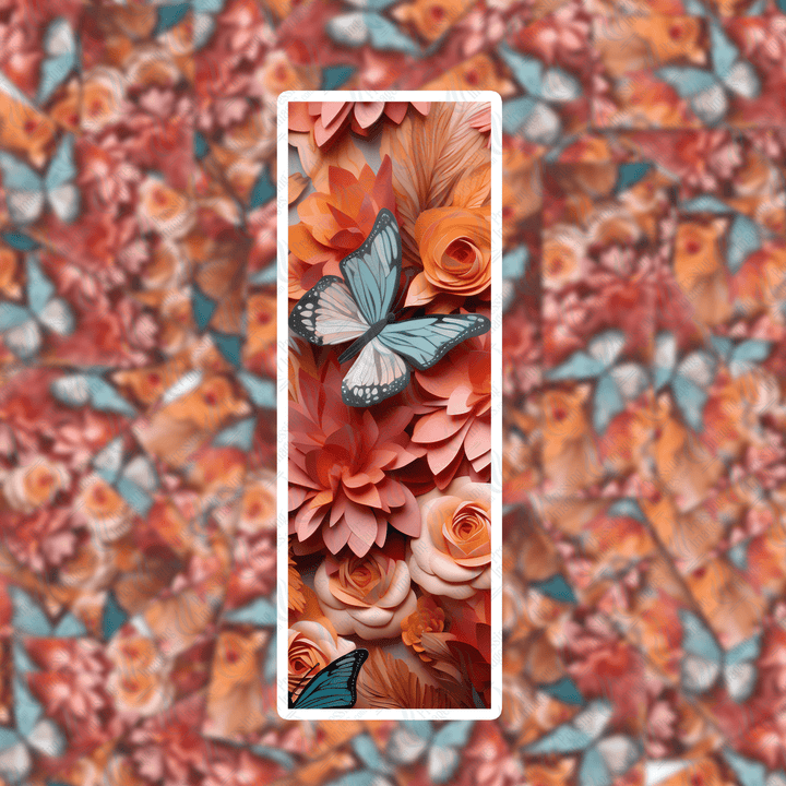 PI 0413 3D Blue Butterfly Bookmark Decal & Acrylic Blank - Pressing Images