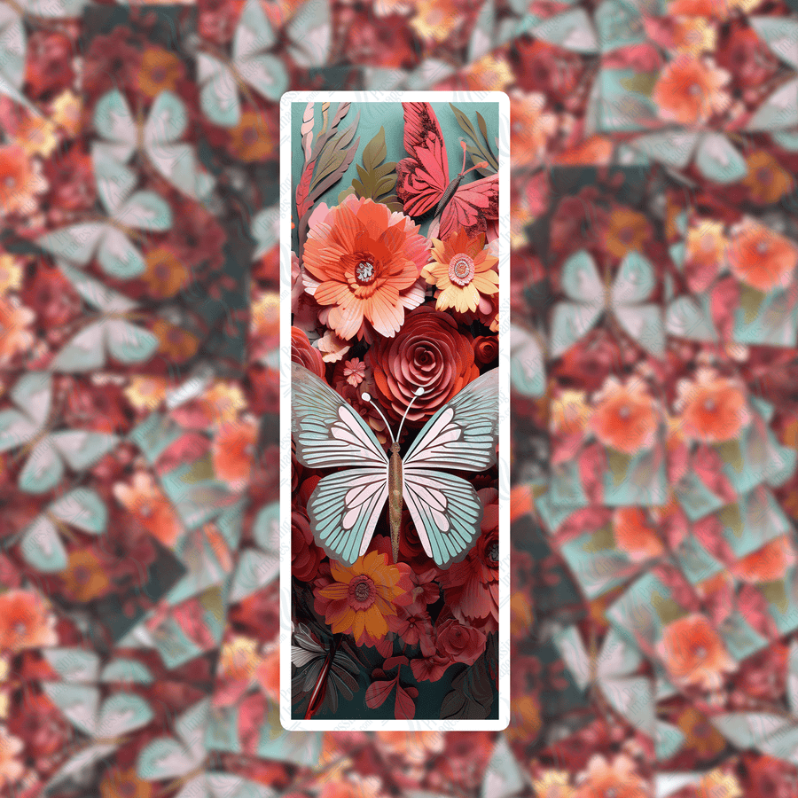 PI 0414 3D Green Butterfly Bookmark Decal & Acrylic Blank - Pressing Images