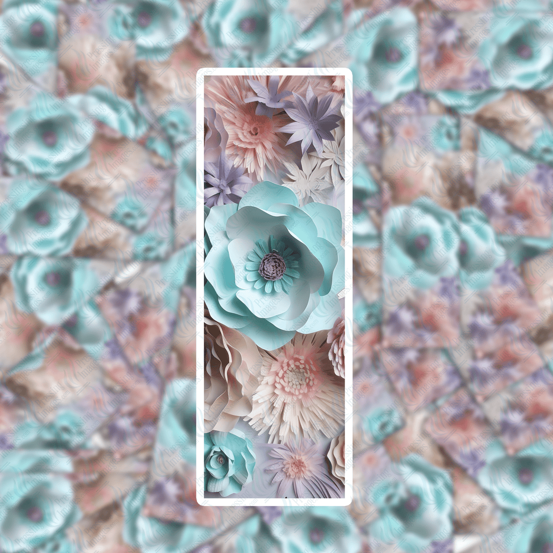 PI 0416 3D Paper Flower Two Bookmark Decal & Acrylic Blank - Pressing Images