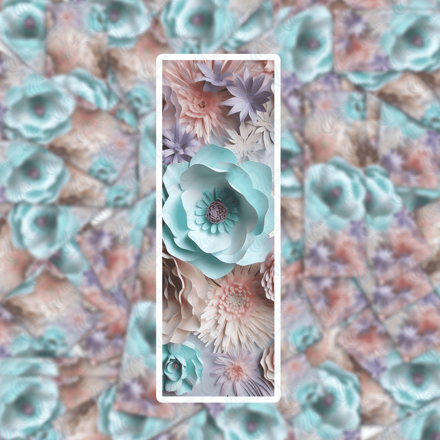 PI 0416 3D Paper Flower Two Bookmark Decal & Acrylic Blank - Pressing Images