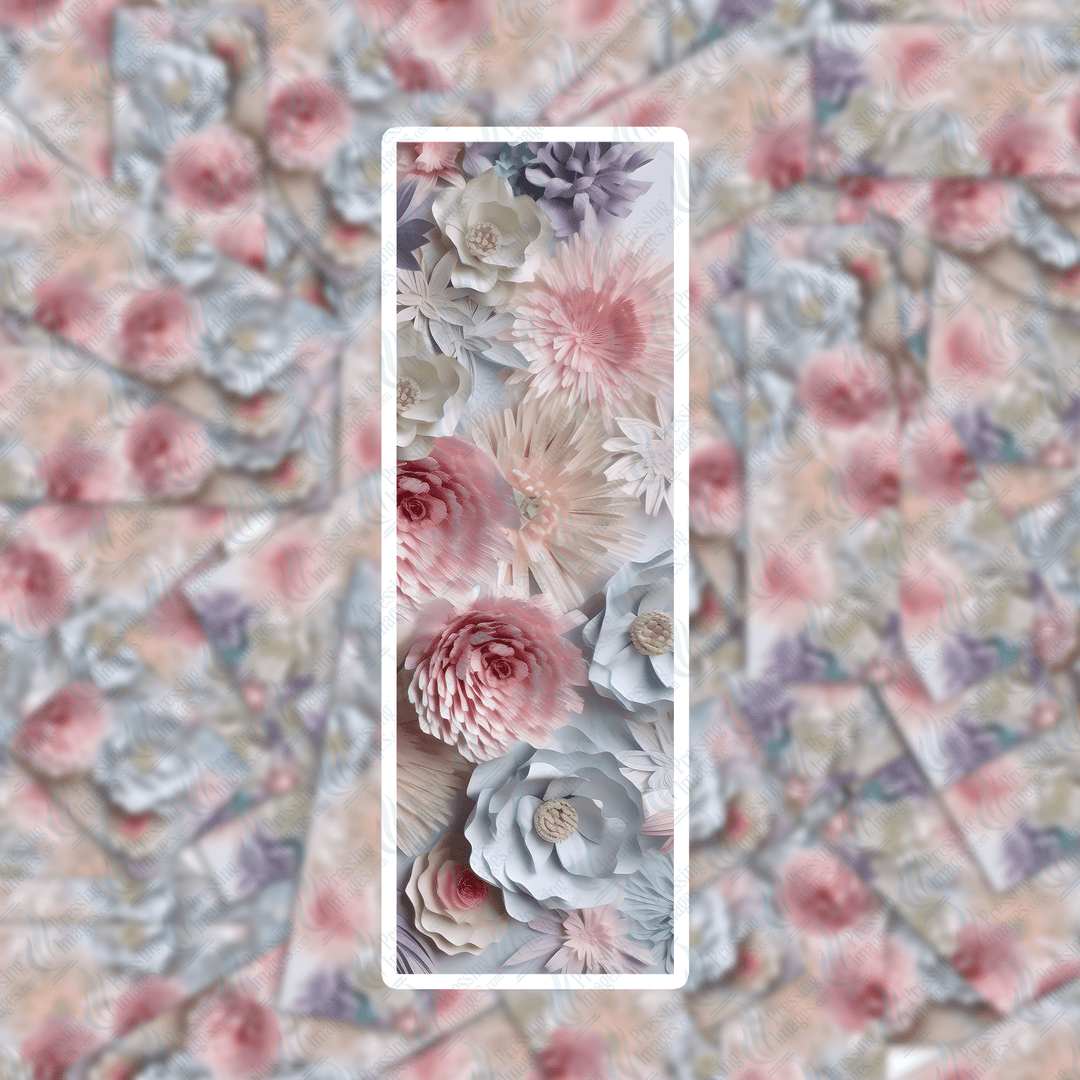 Pi 0417 3D Paper Flower Three Bookmark Decal & Acrylic Blank - Pressing Images