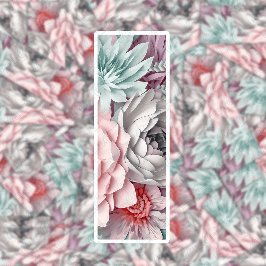 Pi 0418 3D Paper Flower Four Bookmark Decal & Acrylic Blank - Pressing Images