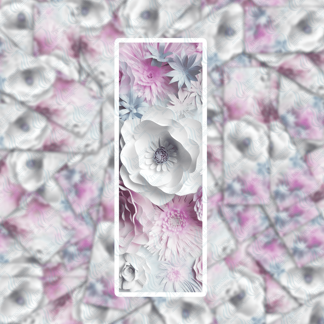 PI 0425 3D Paper Flower Eight Bookmark Decal & Acrylic Blank - Pressing Images