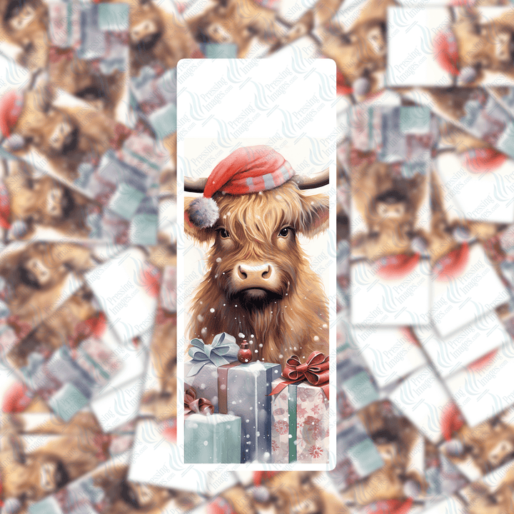 PI 0452 Red Highland with Gifts Bookmark Decal & Acrylic Blank - Pressing Images