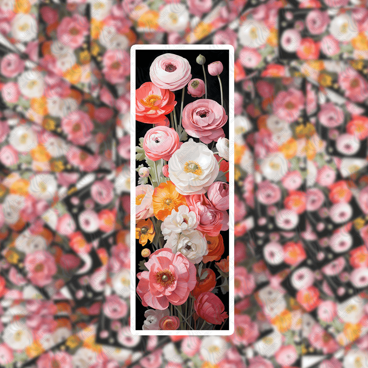Pi 391 Floral Ranunculus Bookmark Decal & Acrylic Blank - Pressing Images