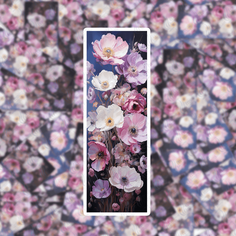 PI 393 Floral Anemones Bookmark Decal & Acrylic Blank - Pressing Images