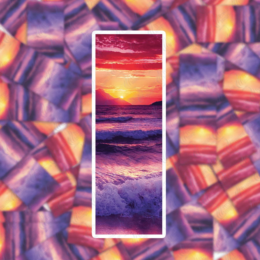 PI 395 Red Sky Beach Bookmark Decal & Acrylic Blank - Pressing Images