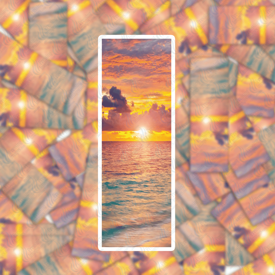 PI 396 Yellow Pink Beach Bookmark Decal & Acrylic Blank - Pressing Images