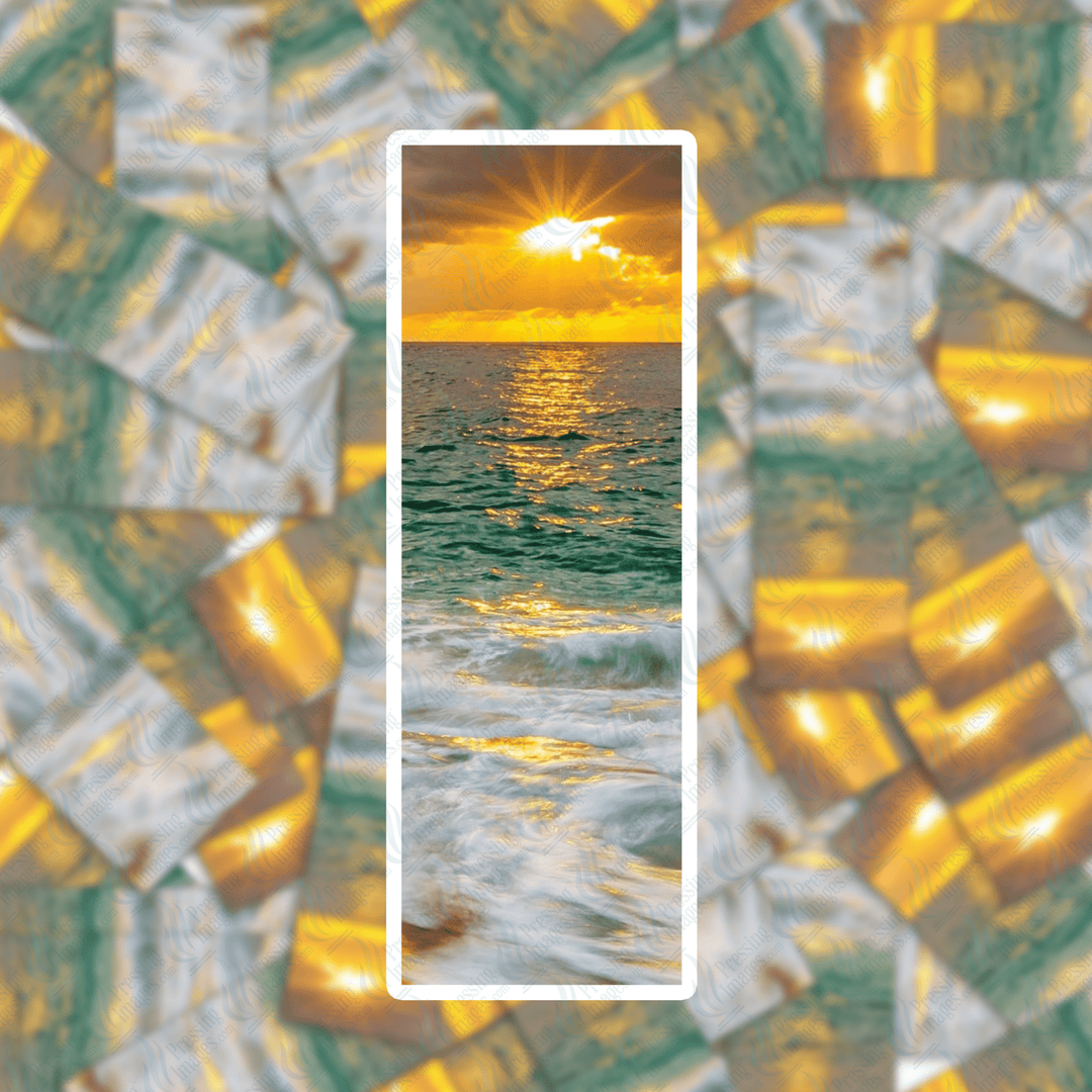 PI 398 Sea Foam Beach Bookmark Decal & Acrylic Blank - Pressing Images