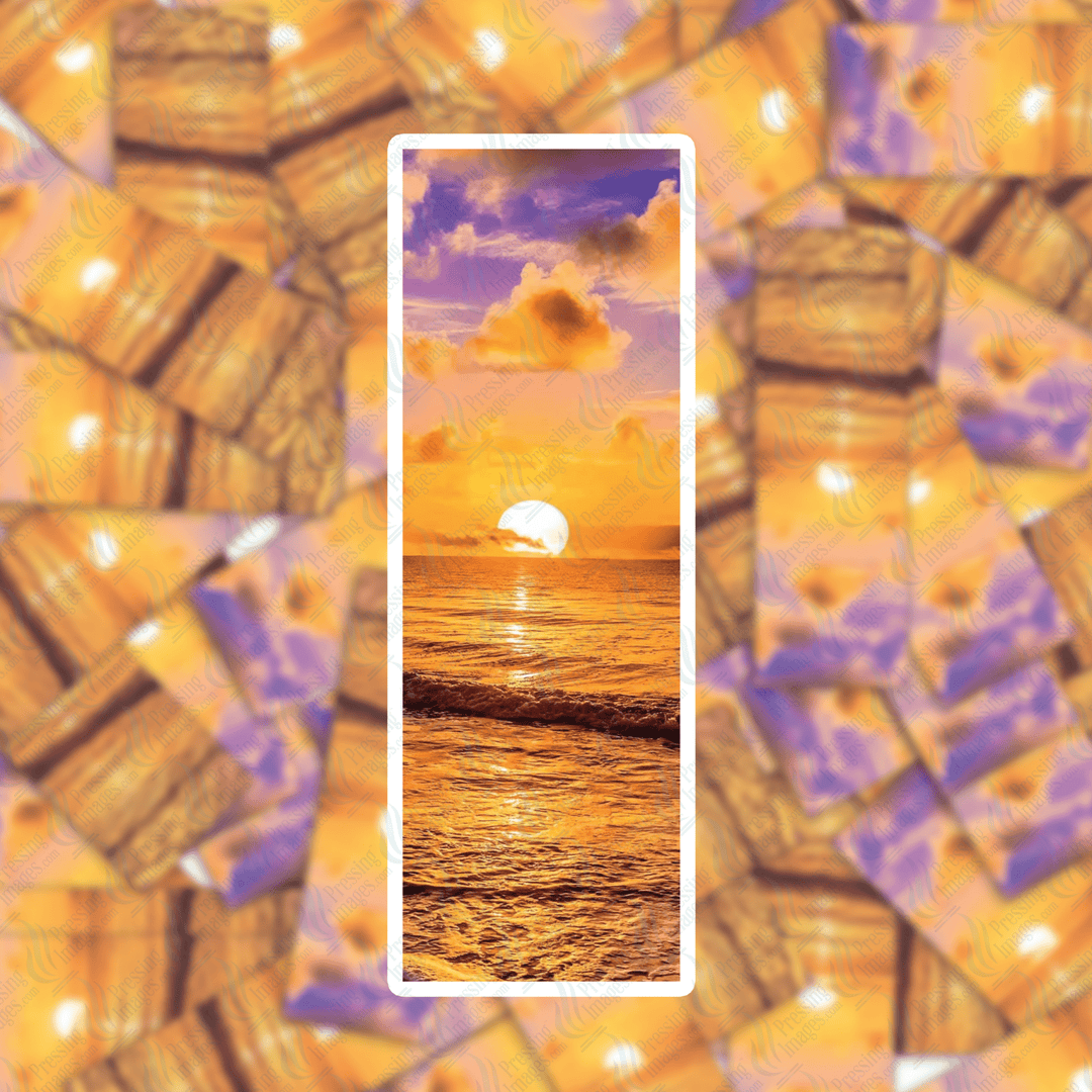 PI 399 Sunset Beach Bookmark Decal & Acrylic Blank - Pressing Images