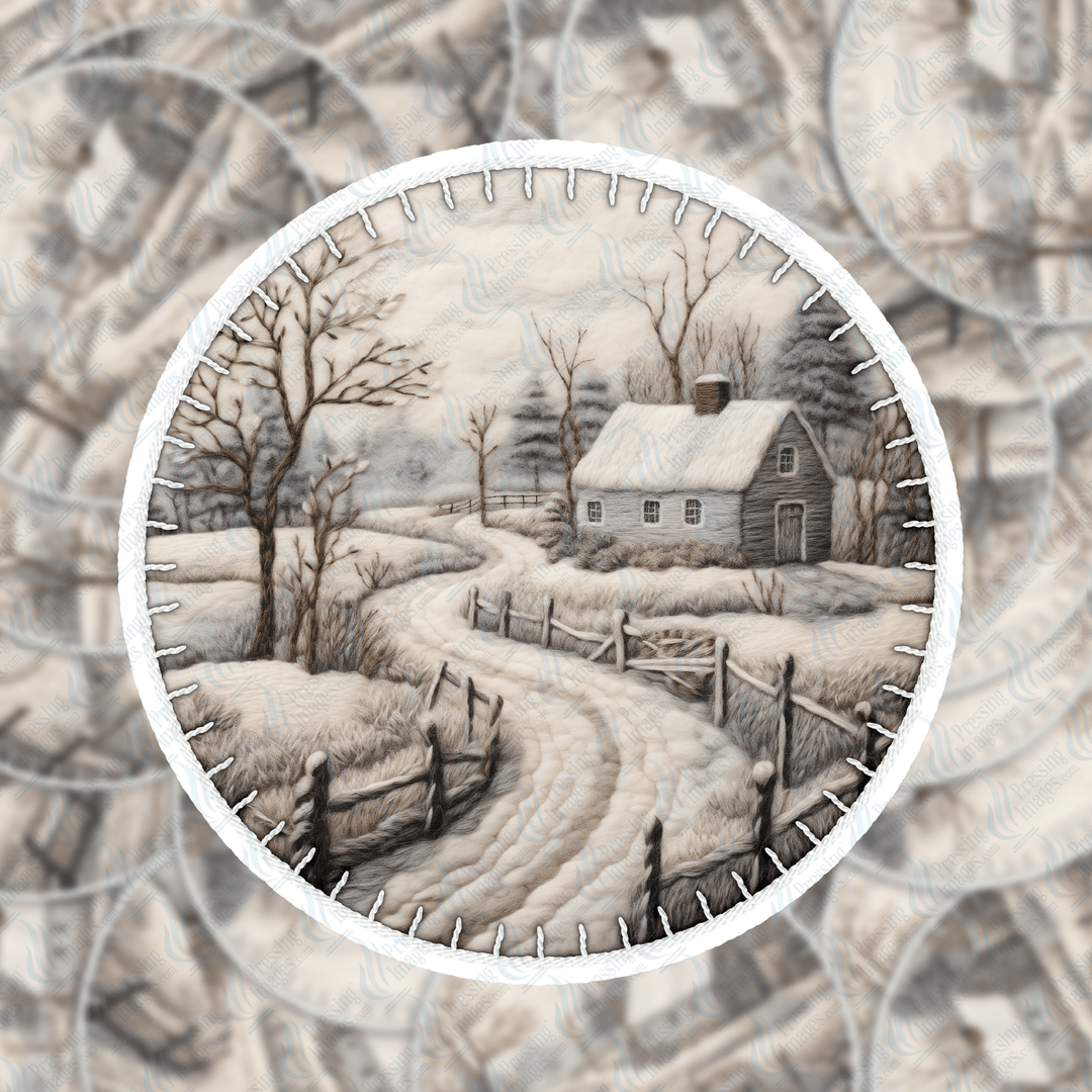 PI 5154 Felt Farmhouse 3" Decal & Acrylic Blank - Pressing Images