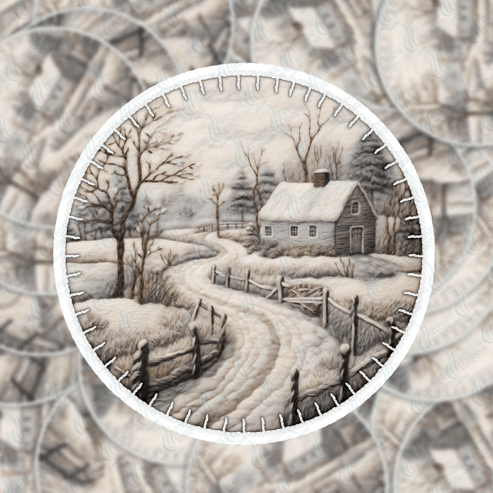 PI 5154 Felt Farmhouse 3" Decal & Acrylic Blank - Pressing Images