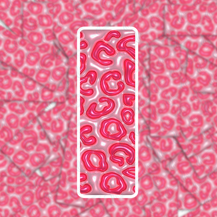PI 0408 3D Inflated Cheetah Pink Bookmark Decal & Acrylic Blank