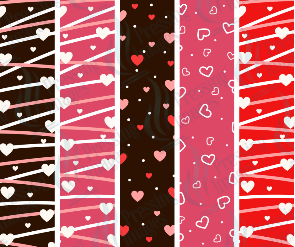 PW 6024 Valentine Three Brown and Pinks - Pressing Images