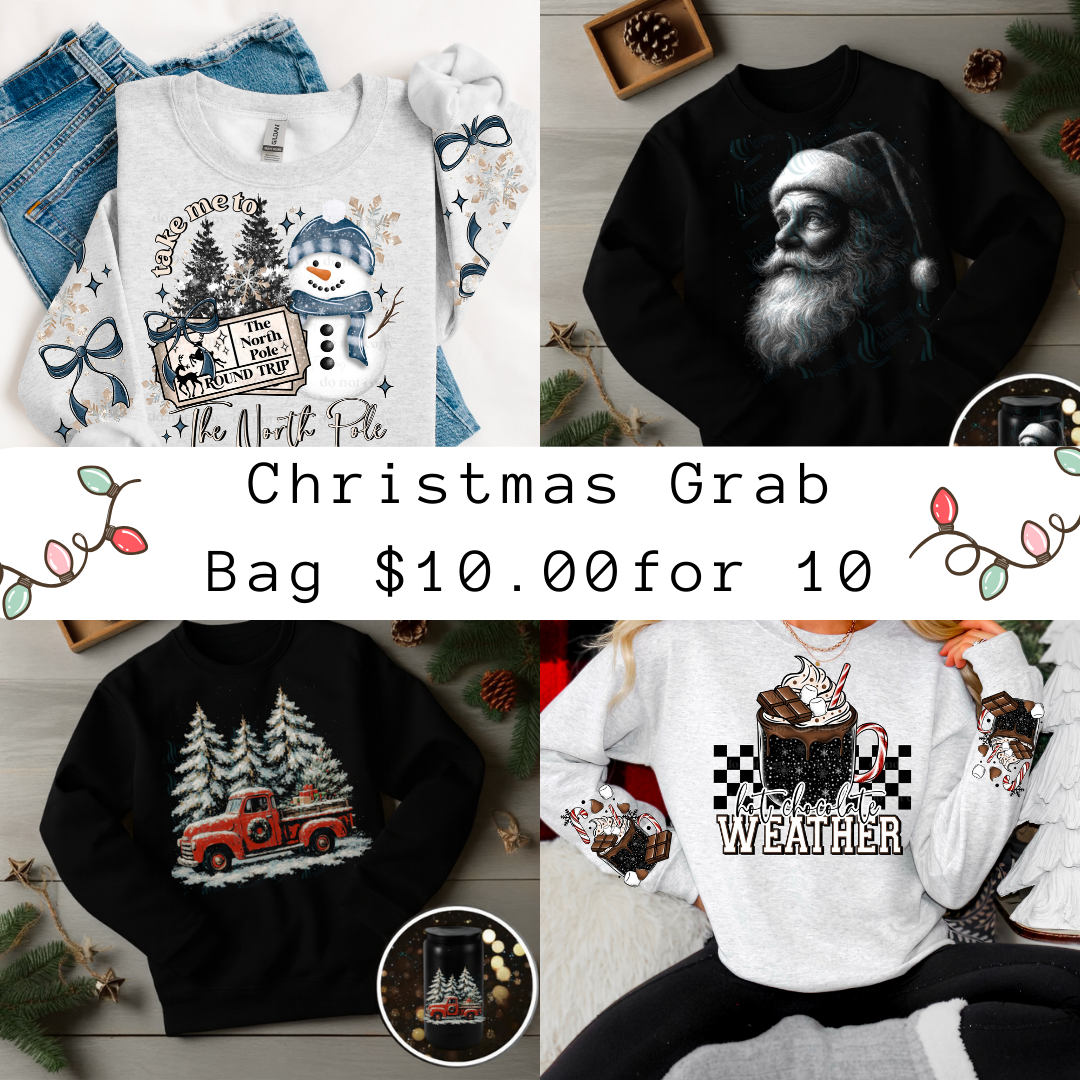 Christmas Grab Bag DTF or UVDTF 10 pack