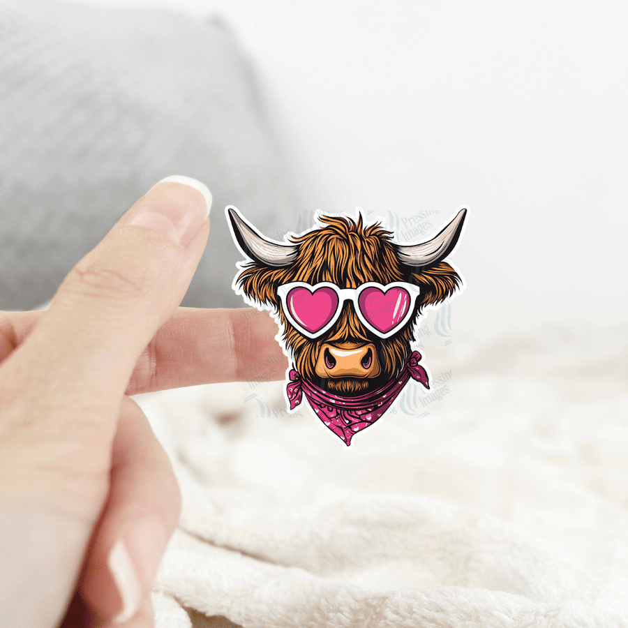 ST 064 Pink glasses cow 02 - Pressing Images