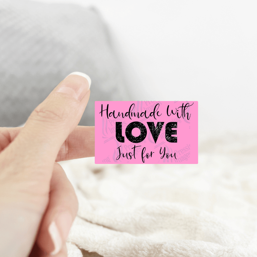 ST 090 Handle with love pink square - Pressing Images