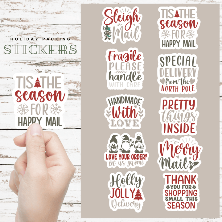 ST 138 Christmas Packing Sticker Bundle - Pressing Images