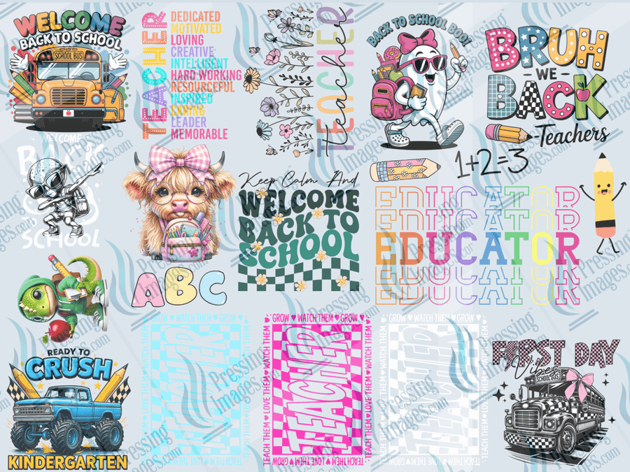 UVD 10001 12 X 16 Pre made Gangsheet School - Pressing Images