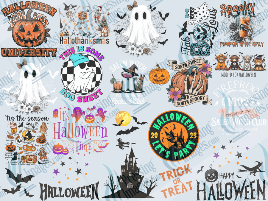 UVD 10003 12 X 16 Pre made Gangsheet Halloween Two - Pressing Images