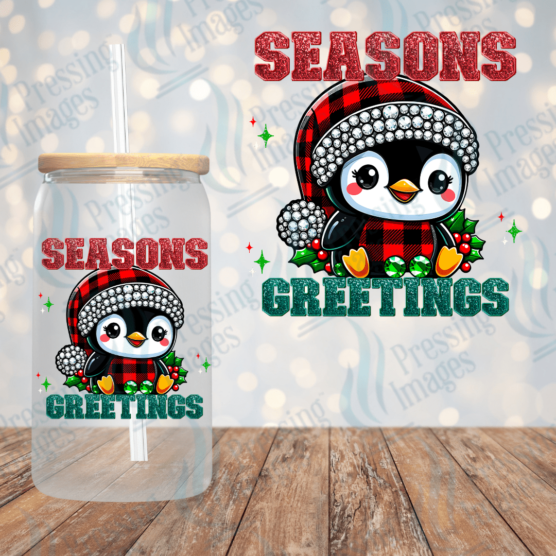 Seasons Greetings Penguin | Pressing Images (#1729)