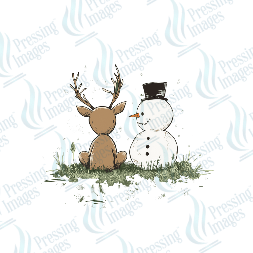 UVD 1744 Reindeer and snowman - Pressing Images