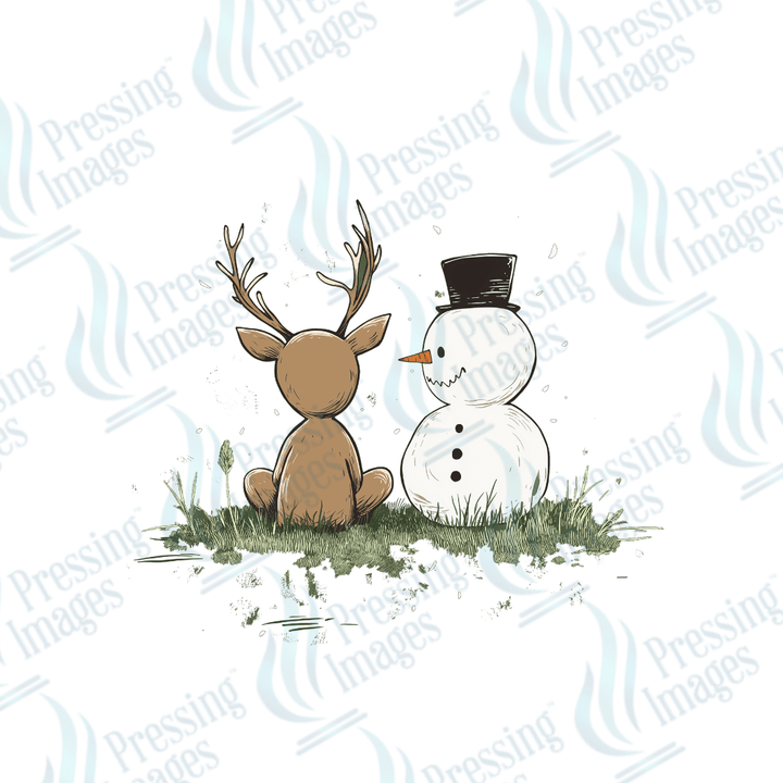 UVD 1744 Reindeer and snowman - Pressing Images