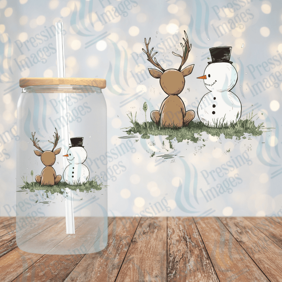 UVD 1744 Reindeer and snowman - Pressing Images