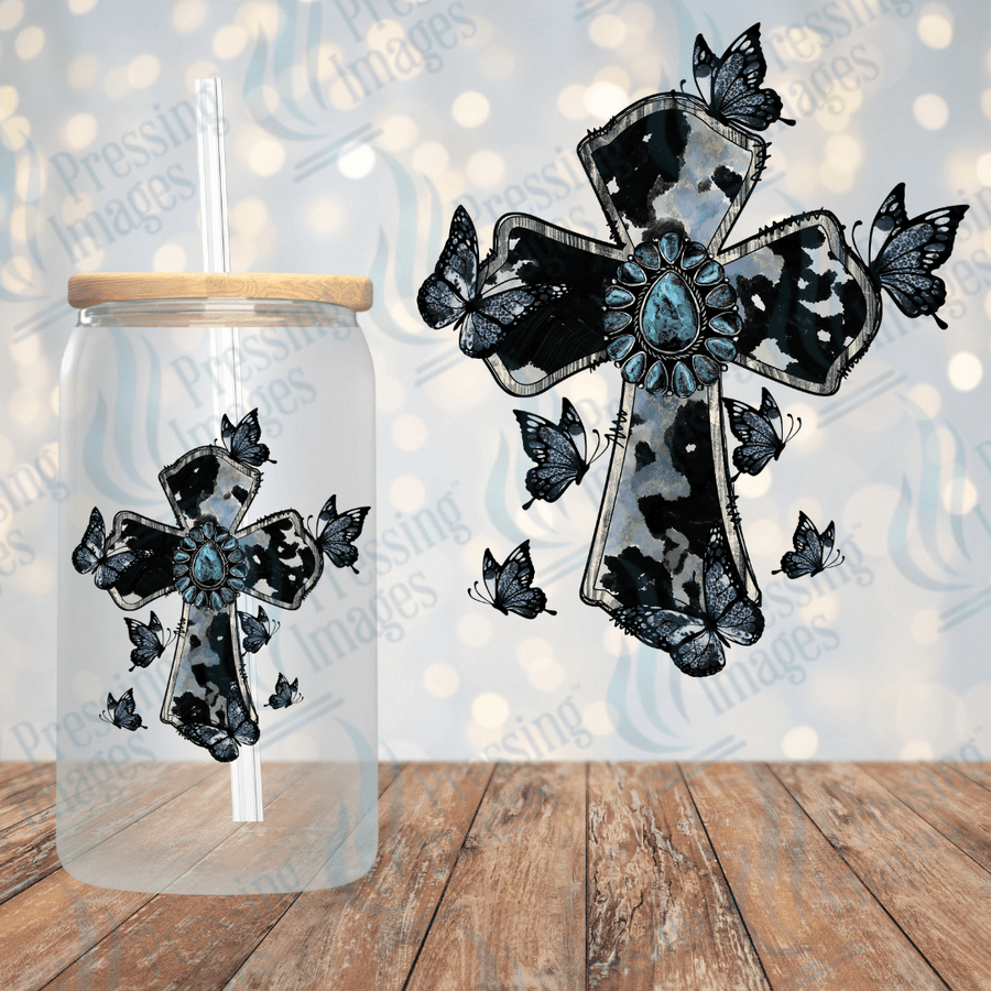 UVD 1777 Cross with butterflies - Pressing Images