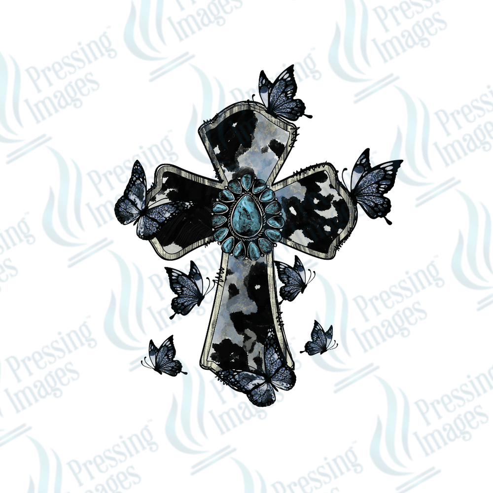 UVD 1777 Cross with butterflies - Pressing Images