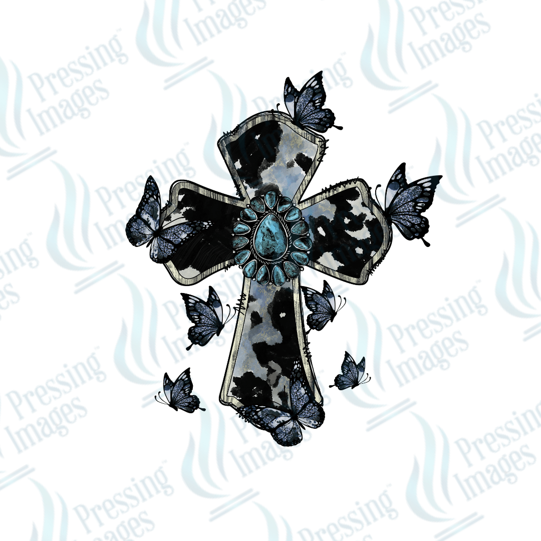 UVD 1777 Cross with butterflies - Pressing Images