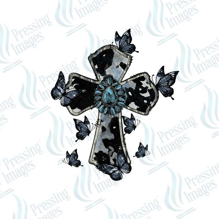 UVD 1777 Cross with butterflies - Pressing Images