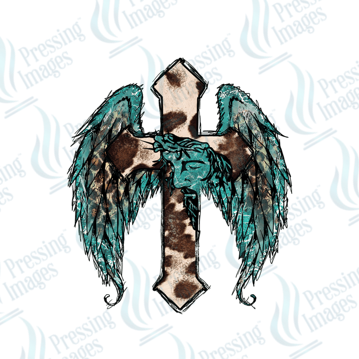 UVD 1780 Cross with angel wings - Pressing Images