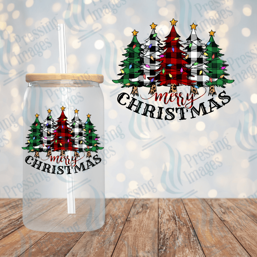 UVD 1830 Merry Christmas plaid trees - Pressing Images