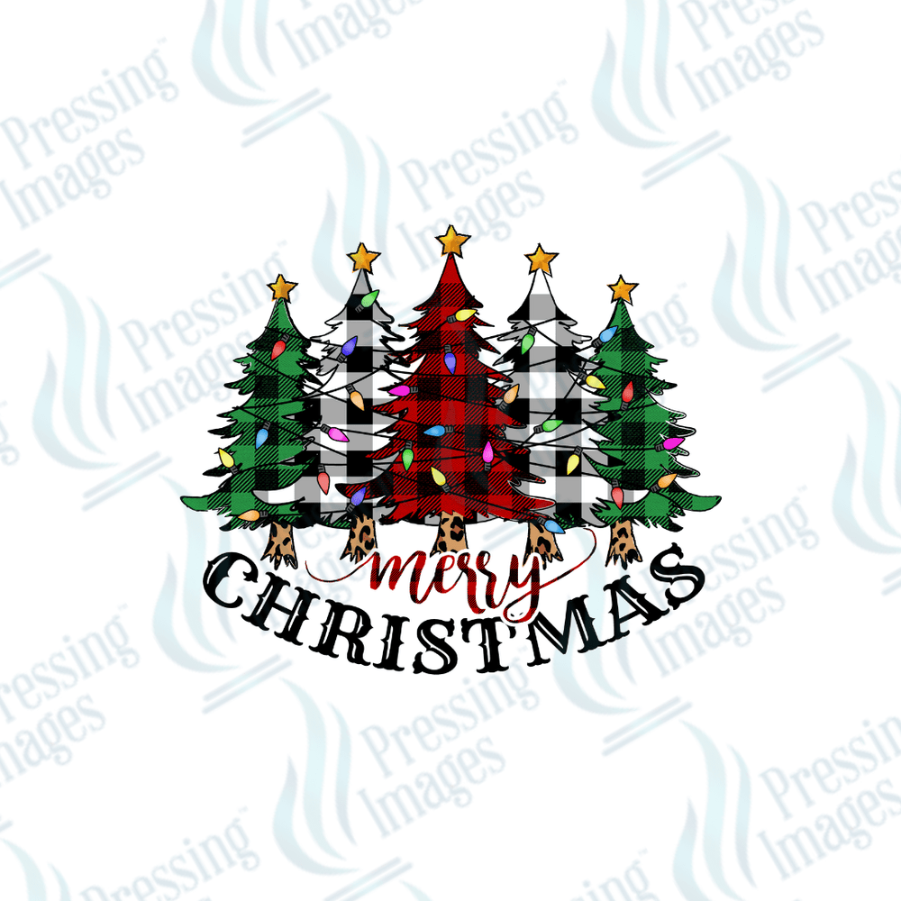 UVD 1830 Merry Christmas plaid trees - Pressing Images
