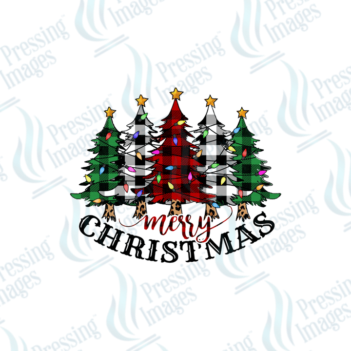 UVD 1830 Merry Christmas plaid trees - Pressing Images