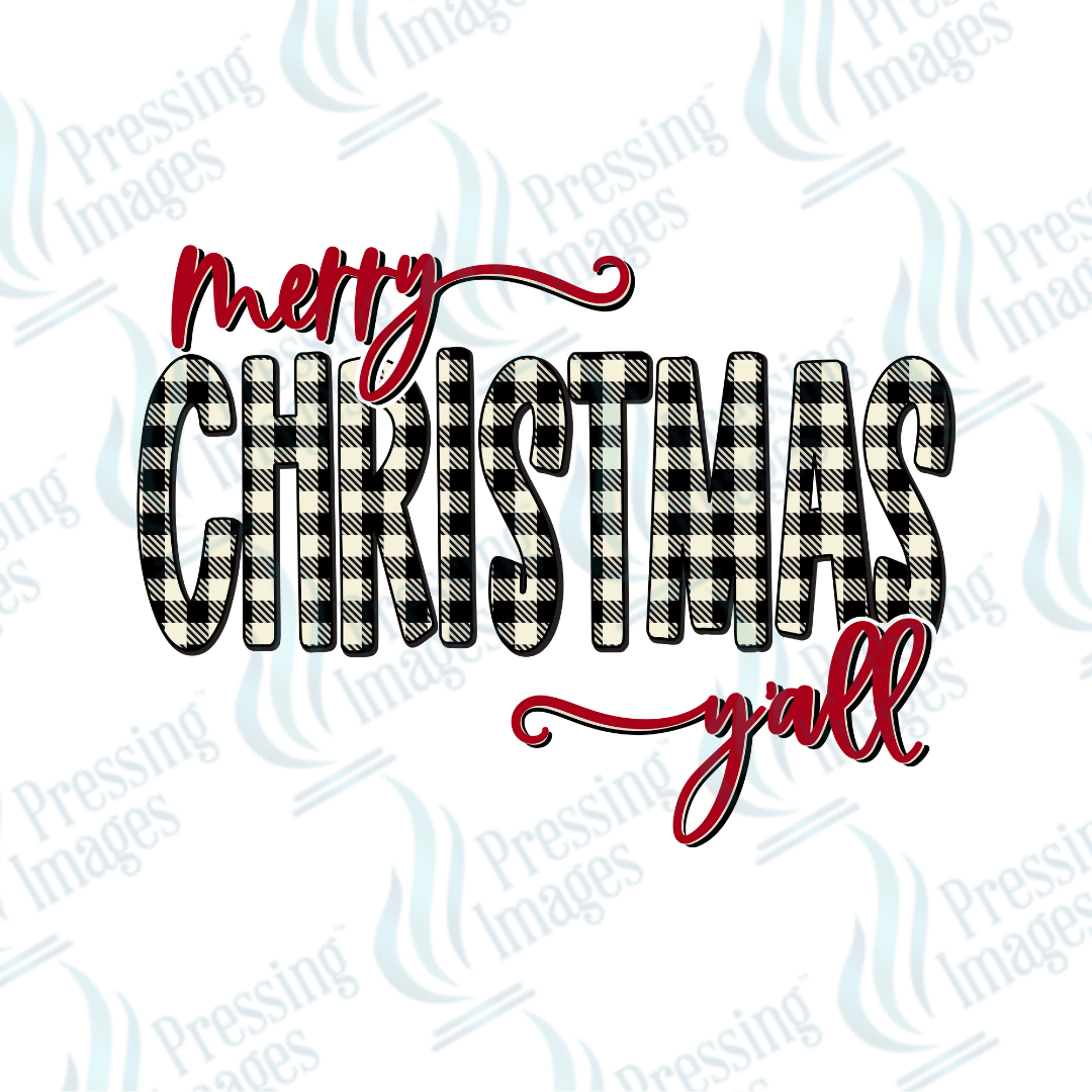 UVD 1834 Merry Christmas plaid - Pressing Images