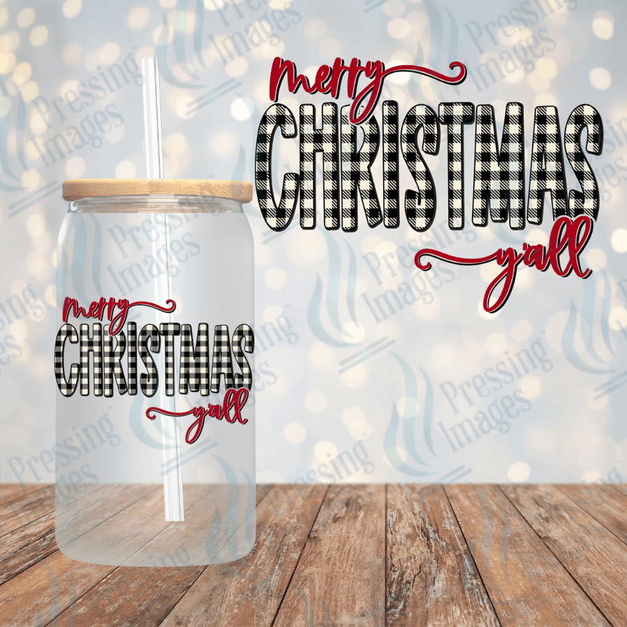 UVD 1834 Merry Christmas plaid - Pressing Images