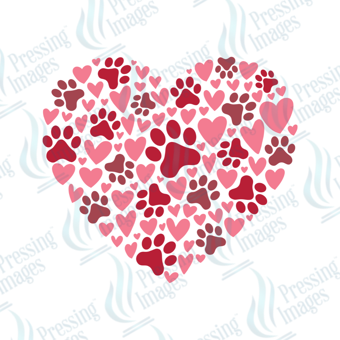 UVD 2044 Valentine paw heart - Pressing Images
