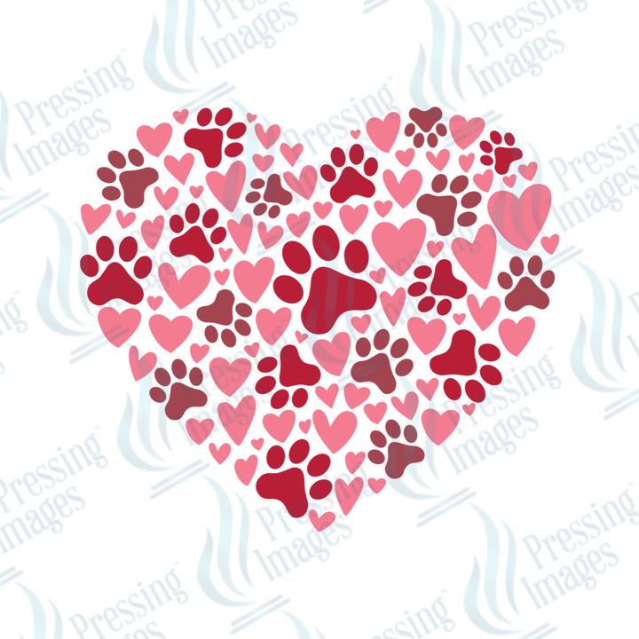 UVD 2044 Valentine paw heart - Pressing Images
