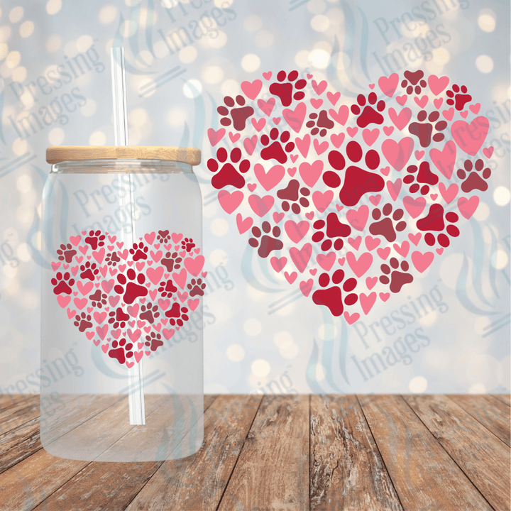 UVD 2044 Valentine paw heart - Pressing Images
