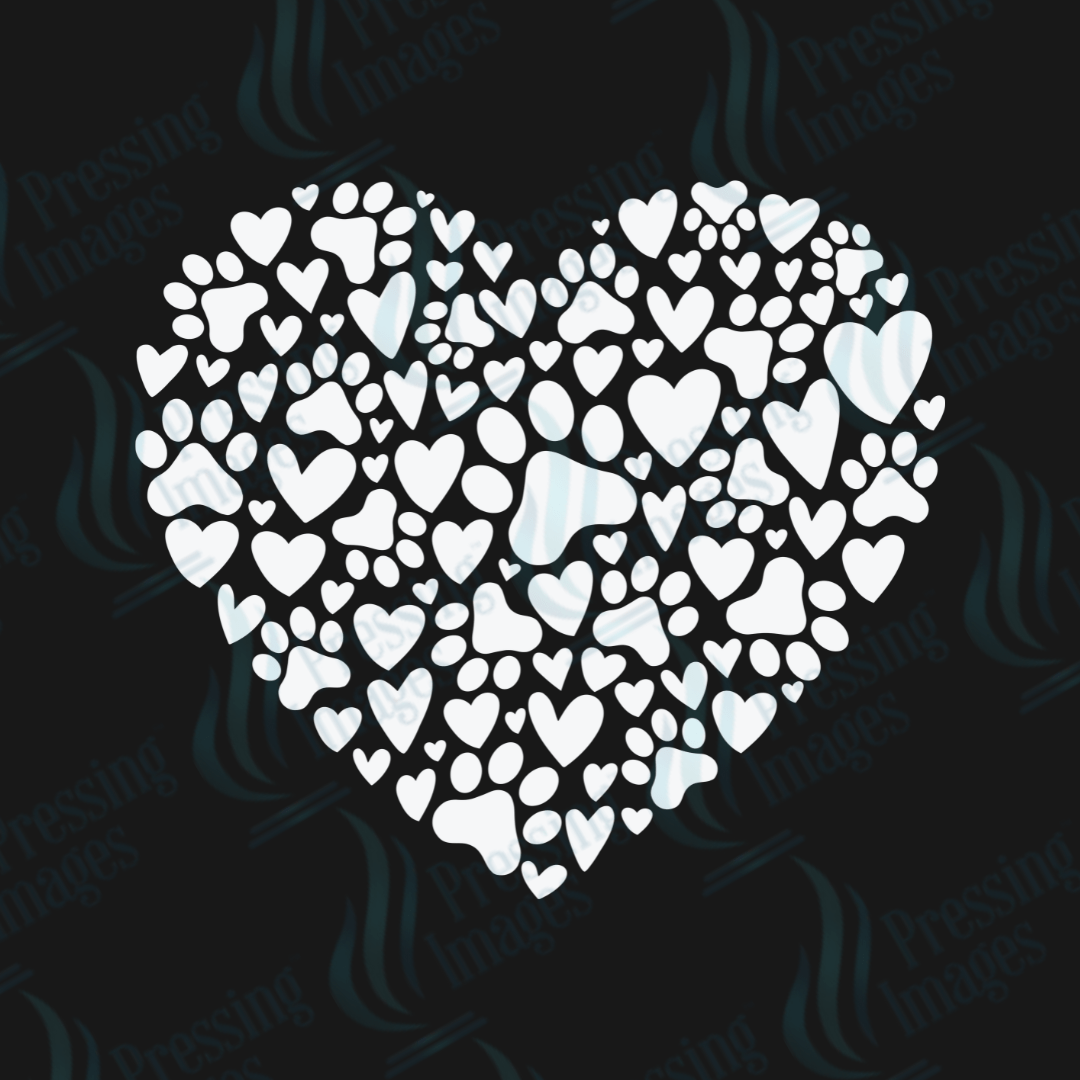 UVD 2044 Valentine paw heart - Pressing Images