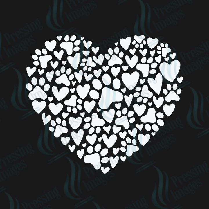 UVD 2044 Valentine paw heart - Pressing Images