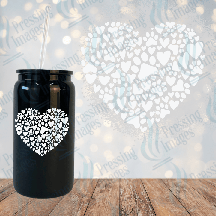 UVD 2044 Valentine paw heart - Pressing Images