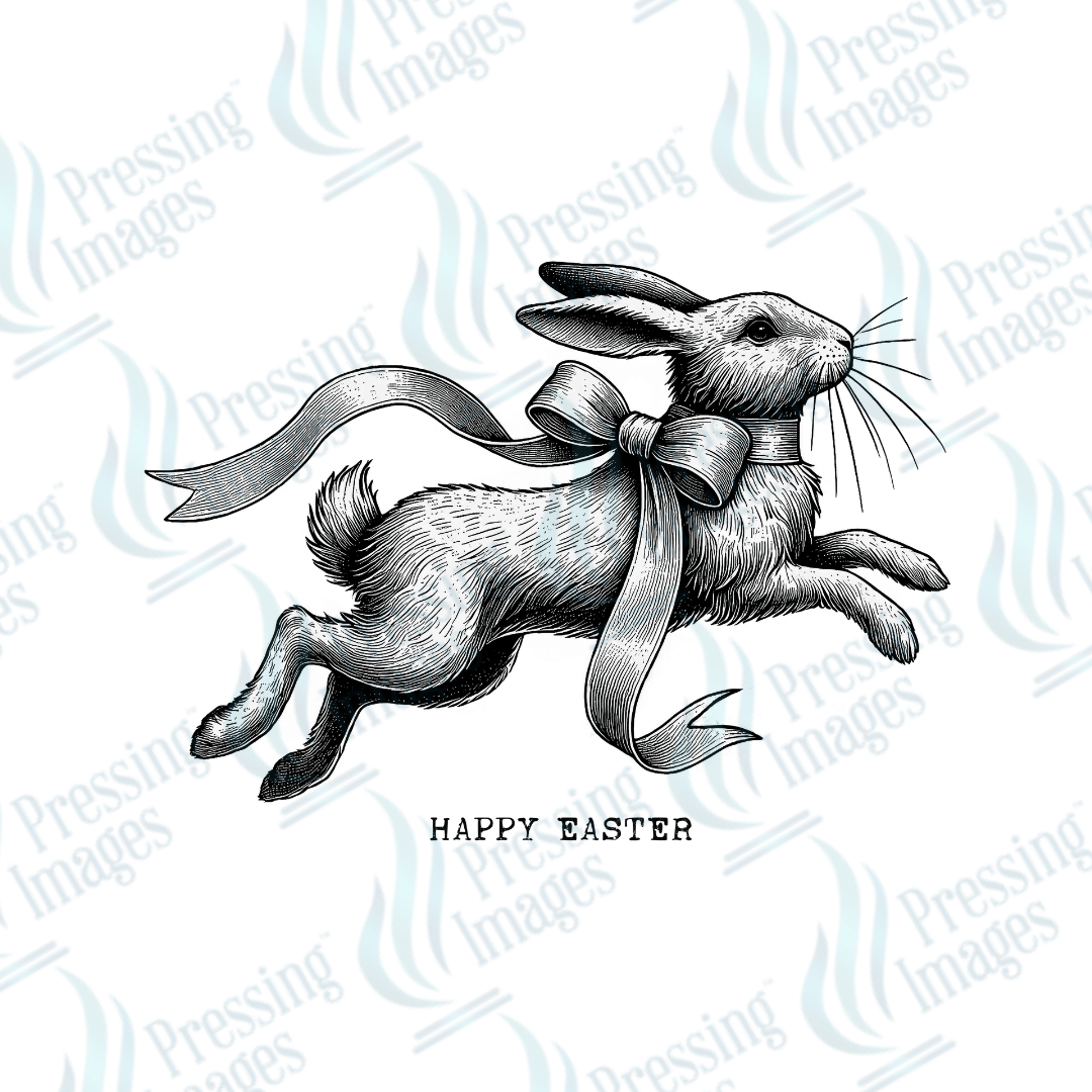 UVD 2139 Vintage Rabbit Happy Easter - Pressing Images